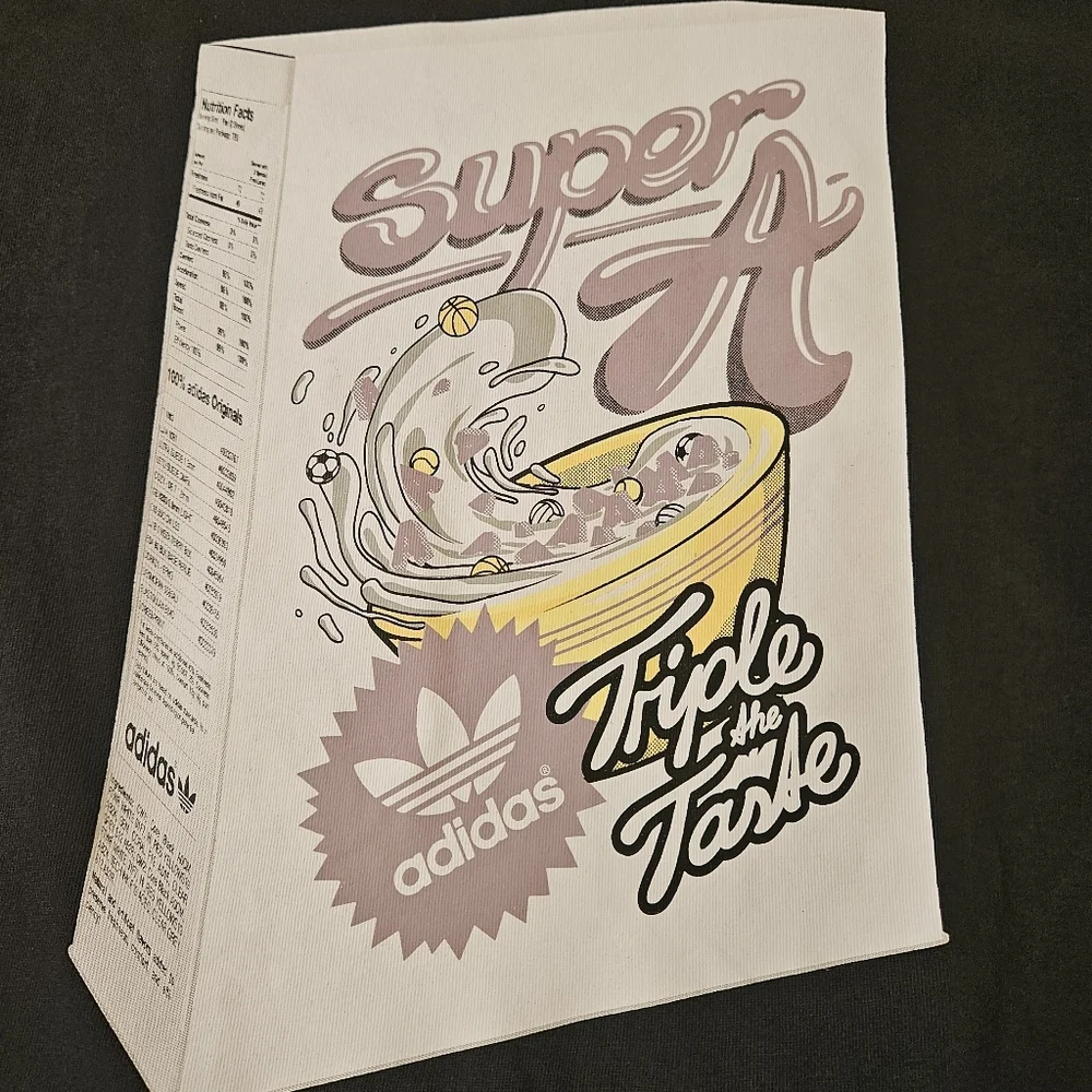 Adidas Originals Boys Logo-Detailed Cereal-Box Graphics TShirt, Black, Medium - Picture 2 of 6